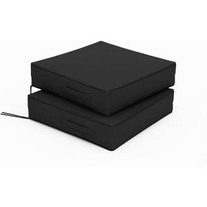 Patio Chair Cushions 19 X 19 X 4 Inch Waterproof Outdoor Seat Cushions for Patio Furniture, Outdoor Sofa Couch Pads with Ties & Handle, Set of 2, Black