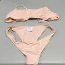 meioro Bikini Set Swimsuits for Women Low Waisted Two Piece Swimwear with Brazilian Push up Top Cheeky Bottom Bathing Suits (Medium, Pink)