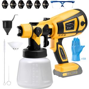 Cordless Paint Sprayer for DEWALT 20V Battery, Wireless HVLP Paint Sprayers Gun for Home Interior and Exterior, House Painting Stain Sprayer for Fence, Furniture, Cabinets, WallsBattery Not Included