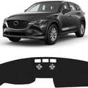 KUST Dash Cover for Mazda CX-5 CX5 2017-2024 2025 2026 (Without HUD) Polyester Non-Slip Center Console Dash Cover Interior Accessories for Mazda CX5 Sunshade No Glare Gray