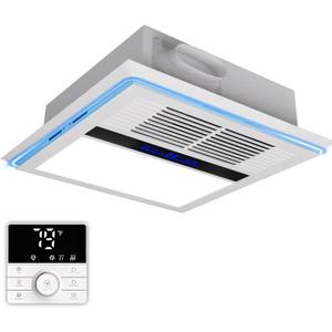 4 in 1 Bathroom Exhaust Fan with Heater and Light, 2800W Heater, 211CFM, 5-Color Mood Lighting, Low Noise, with Wall Control for Bathroom and Toilet, Medium