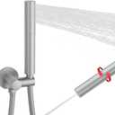 KATAIS Brushed Nickel Dual Modes Brass Shower Wand High Pressure 7 Inch Brushed Finish Shower Head Sprayer Hand 2 In 1 Function Handheld Shower Head Set with 59 Inch Hose, Bracket