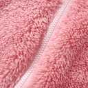 Baby Furry Jumpsuit Infant Bear Onesies Zipper Long Sleeve One-Piece Romper Hoodie Baby Outwear Snowsuit (0-3 Months, Pink-footed)