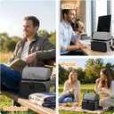 Insulated Lunch Box Dual Compartment Lunch Bag Leakproof Cooler for Men Women with Adjustable Strap,for Work, Picnic, Beach, Camping, TravelBlack Grey-12L