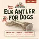 Heartland Elk Antlers for Dogs - Daily Dental Care Chews for Aggressive Chewers to Reduce Plaque & Prevent Destructive Behavior (Splinter Free, Whole, 8+", X-Large, 1-Pack, Grade A, USA Made)