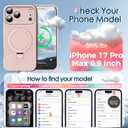 Designed for iPhone 17 Pro Max Case with Magnetic Invisible Stand, [Compatible with Mag-Safe][Full Camera Protection] Liquid Silicone Shockproof Case with Anti-Scratch Microfiber Lining, Pink