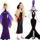 Mattel Disney Princess Toys, Villains Multipack with Evil Queen, Cruella de Vil & Yzma Fashion Dolls, Disney 100 Years of Wonder Collectible