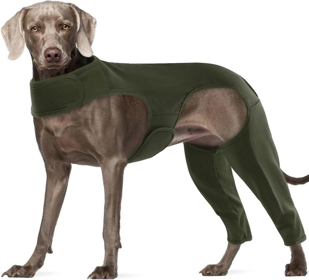 ROZKITCH Dog Rear Leg Wound Cover Rear Legs, Pet Sleeve to Prevent Licking Wound Elbow Protector, Dog Recovery Suit Cone Collar Alternative for Sprain ACL CCL Arthritis Joint Care Green 3XL (3XL(Back Length:27.5"Leg Length:15.7")