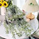 Der Rose 1Pcs Fake Plants Hanging Artificial Potted Faux Eucalyptus Plants for Modern Boho Farmhouse Bathroom Office Desk Wall Art Shelf Living Room Aesthetic Decor Indoor