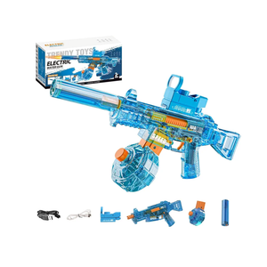 Electric Water Gun for Adults Kids, Automatic Squirt Watergun Pistol with Led Lights, Summer Outdoor Pool Beach Party Toys, UMP45 Blue
