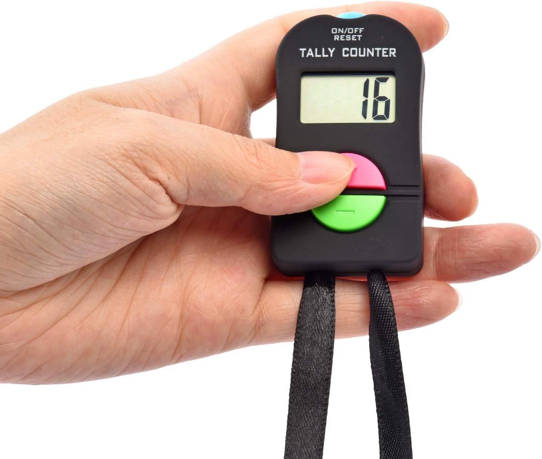 Electronic Tally Counter/Handheld Number Clicker with Lanyard, 4-Digital,Disc Golf/Baseball Pitch/Bus Driver/Fish/Crochet Row Count