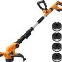 12" Electric Weed Wacker (No Battery) Compatible with Dewalt 20V Max Battery, Automatic Line Feed Weed Eater Battery Powered, Cordless String Trimmer with 4 Line Spools for Lawn, Garden