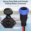 Trolling Motor Plug and Receptacle,12V/24V/36V/48V 2-Wire 8 Gauge 50A Trolling Motor Plug for Minn Kota Marine Boat,Male & Female Waterproof Quick Connect