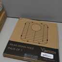 Kitchen Sink Grid 11-3/4" x 12-1/4"- Heavy Duty Kitchen Sink Protector with Built-in Strainer & Rear Drain, Non-Slip Rubber Feet & Scratch Resistant Bottom Guard