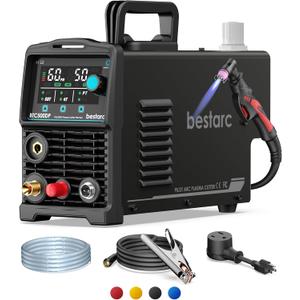Pilot Arc Plasma Cutter, [Large LED Display][Air Sensor] 50 Amp Plasma Cutter Machine 110/220V Dual Voltage, 1/2'' Clean Cut 3/4 Inch Max Cut, Post Flow Mesh, 2T/4T for Beginners DIY, Black