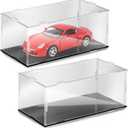 2 Pcs Acrylic Model Car Display Case 1: 24 Scale Clear diecast Display Boxes with Black Base Model Car Storage Case for Vehicle Toy Collectibles Memorabilia