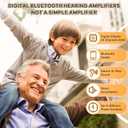 Hearing Amplifier with Bluetooth Auto Connect to Smartphone, Auto Listen to Songs and Sound Amplification, Noise Cancellation for Seniors and Adults with Mild to Moderate Hearing Loss