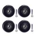 3 Inch Caster Wheels, 4 PCS Heavy Duty PU Board Caster, Black Cart Dolly Wheels Replacement for Platform Trucks up to 264 LBS/ 120 KG with 3/8" Axle