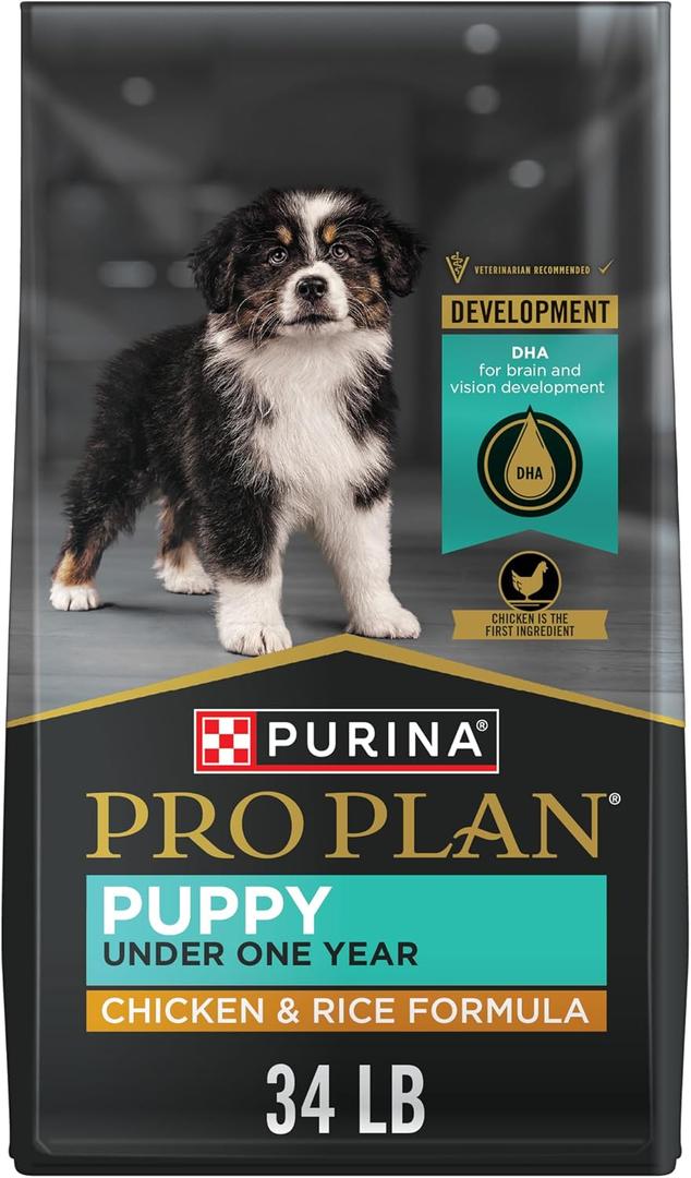 Purina Pro Plan High Protein Dry Puppy Food, Chicken and Rice Formula - 34 lb. Bag (EXP 01/31/27)