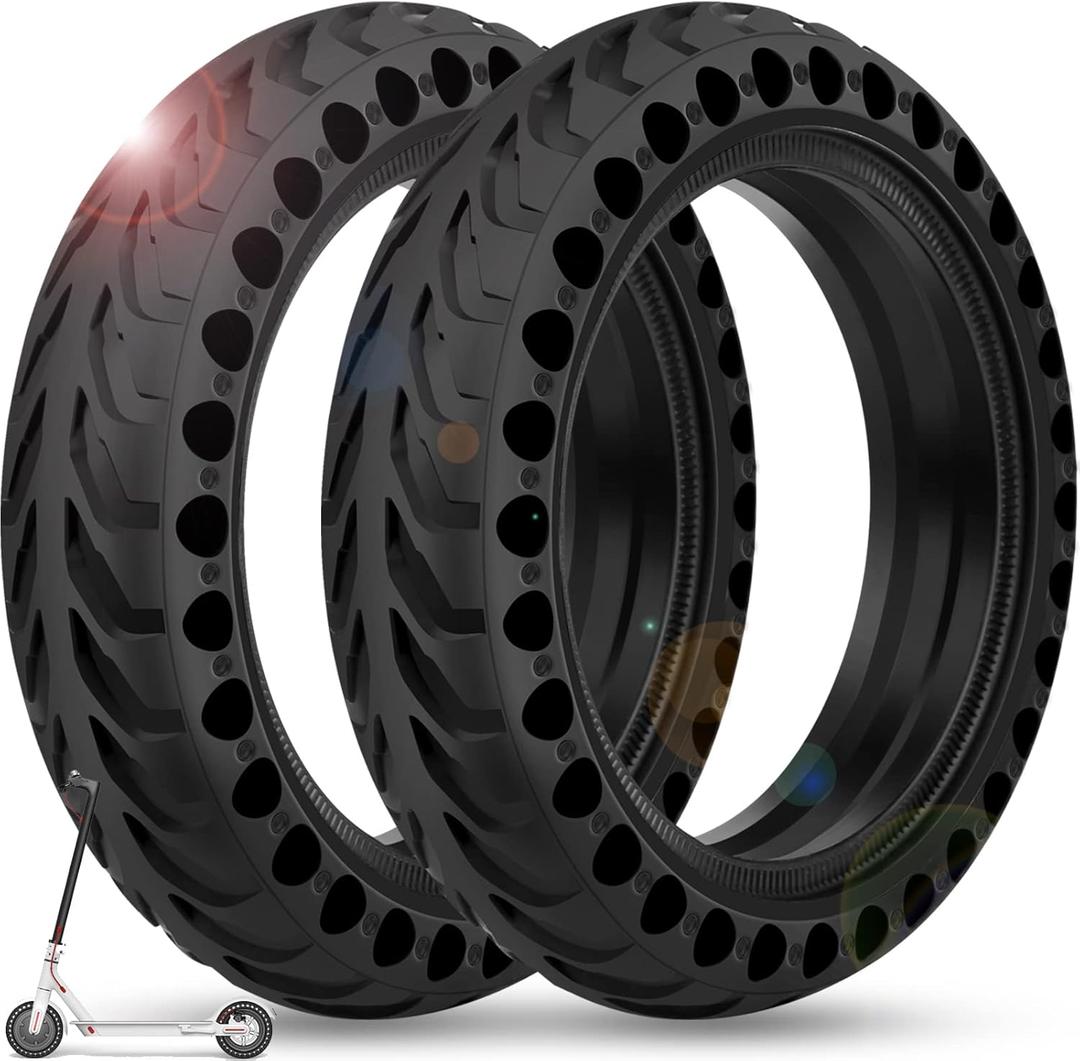 BANGTING 2PCS 8.5x2 inches Solid Tires for Electric Scooter, 8 1/2 x2 Tire for Gotrax GXL V2 / XR/APEX, 50/75-6.1 Tire Replacement for Xiaomi Pro 2 / M365 / 1S and All 8.5'' Scooter Tires (Black (No Tools)