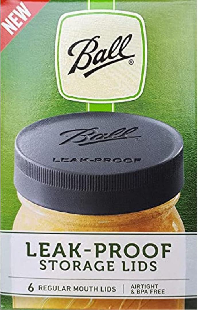 Ball Mason Jar Leak-Proof Lids, Regular Mouth, 6-Count