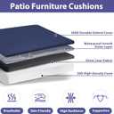 IPYNBAP Outdoor Chair Cushions Set of 4 -Waterproof Outdoor Seat Cushions for Patio Furniture, Patio Chair Cushion with Handle and Ties, Square Out Door Chair Pads,19" x 19" x 3", Navy Blue