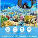 Ubekezele Snorkeling Gear for Adults Men Women,4 in 1 Snorkel Set with Panoramic View Diving Mask Anti-Fog Anti-Leak,Dry Top Snorkel,Fins and Travel Bag for Swimming,Snorkeling and Travel Diving