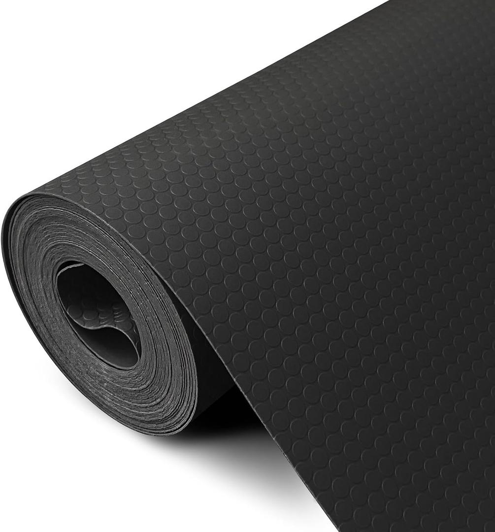Shelf Liners 24 inch x 20 ft Shelf Liners for Kitchen cabinets nonstick Shelf Lining Drawer Mats EVA Protector for Cupboard (Black,24 inch x 20 ft)