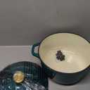 Mueller DuraCast 6 Quart Enameled Cast Iron Dutch Oven Pot with Lid, Heavy-Duty, Oven Safe up to 500° F & Across All Cooktops, Wedding Registry Ideas & Gifts, Emerald