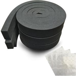 3pack Air Conditioner Foam Insulation Strip2''x1''x6.5ftBlack High Resilience Window AC Insulation Foam Weather Stripping Seal Tape with Glue Point