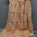 GRACE KARIN Womens 2025 Floral Summer VNeck Ruffle Sleeve Empire Waist ALine Casual Maxi Tiered Dress with Pockets Yellow White Flower XL