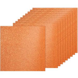 PATIKIL 20Sheets Orange Glitter Cardstock, 12x12In Glitter Paper Card Stock Shiny Scrapbook 250gsm Sparkly Paper Large Shimmer for Crafts Scrapbook DIY Art Wedding Party