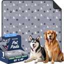 Washable Pee Pads for Dogs, Extra Large Dog Mat, Absorbent Reusable Training Dog Pads Pet Puppy Pads, Non-Slip Potty Pads for Whelping, Playpen, Crate, Bed, Grey 65"x48" (Gray)