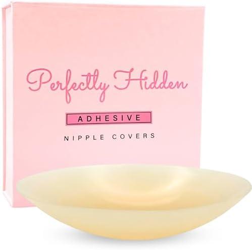 Perfectly Hidden Adhesive Nipple Covers for Women - Reusable, Waterproof & Hypoallergenic Silicone Nipple Pasties (2 packs)