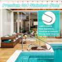 DOEL Stainless Steel 48x30 Swimming Pool Stair Rail with Easy Mount Base, Humanized Silver Rustproof Handrail for In-ground Pools