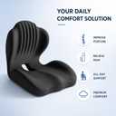 Pain Relief Ergonomic Seat Cushion with Lumbar Support, Memory Foam, L-Shaped, for Office Chair, Car Seat, Gaming Chair (Grey), Large