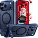 TORRAS Strong Magnetic & Seamless Stand for iPhone 17 Pro Max Case, Fit for MagSafe, Military Grade Drop Protection, Invisible Adjustable Kickstand, Camera Control Button, Translucent Matte Deep Blue