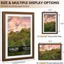 14x20 Picture Frame Set of 2, Wood Frame with Real Glass, Wide Border, 14X20 in