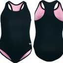TYR Girls Durafast Lite Ella Maxfit Swimsuit (Black, XL)