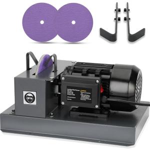 2026 Upgrade Lawn Mower Blade Sharpener 1HP 750W Mower Grinder 9'' Disc | 2 Pcs-9'' Sanding Paper and 40 Bracket for High/Low Lift, Gator & Flat Blades Sharpen