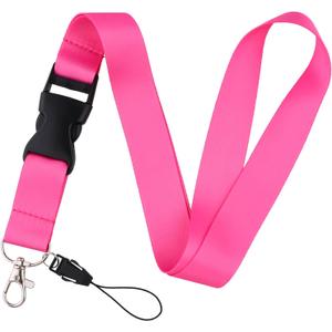 Pink Lanyard for Keys & ID Badges Cute Key Keychain Lanyard for Women Teachers Staff Girls Plain Breakaway Badge Neck Lanyard