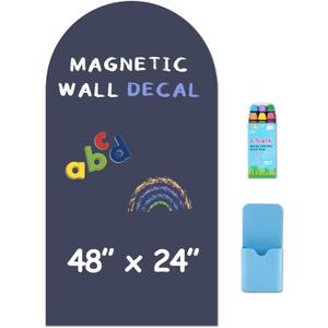 Arch Magnetic Wall Decal - 48" x 24" Matte Finish Chalkboard Sticker for Wall - Magnetic Board for Playroom, Home Classroom(Navy Blue)