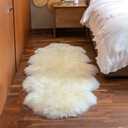 MH MYLUNE HOME Genuine Sheepskin Rug, New Zealand Luxury Sheepskin Carpet Natural, Real Sheepskin Seat/Chair Cover Soft, Sheepskin Runner for Bedroom/Living Room,2 X 6 Ivory White (1'11" x 6' (Rectangular))