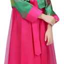 Korean Girls Kids Children Hanbok Costume Dress Outfit Set (4-5Years( 110cm), Green)