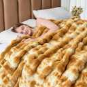 Faux Fur Throw Blanket for Couch, 1000 GSM Cozy Fuzzy Fluffy Soft Plush Thick Bubble Sherpa Blanket for Sofa Bedroom Living Room, Mothers Day Birthday Gifts for Women Home Decor