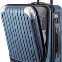 LEVEL8 Grace Carry on Luggage 22x14x9 Airline Approved, 20 Inch Hard Shell Suitcases with Spinner Wheels, Abs+Pc Hard Case Luggages with Tsa Lock for Airplane, Blue
