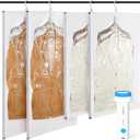 Hanging Vacuum Storage Bags with Electric Pump 4-Pack Hanging Vacuum Seal Bags for Clothing, Space-Saving Compression Bags for Suits, Jackets, Travel Wear, Winter Coats & Outerwear