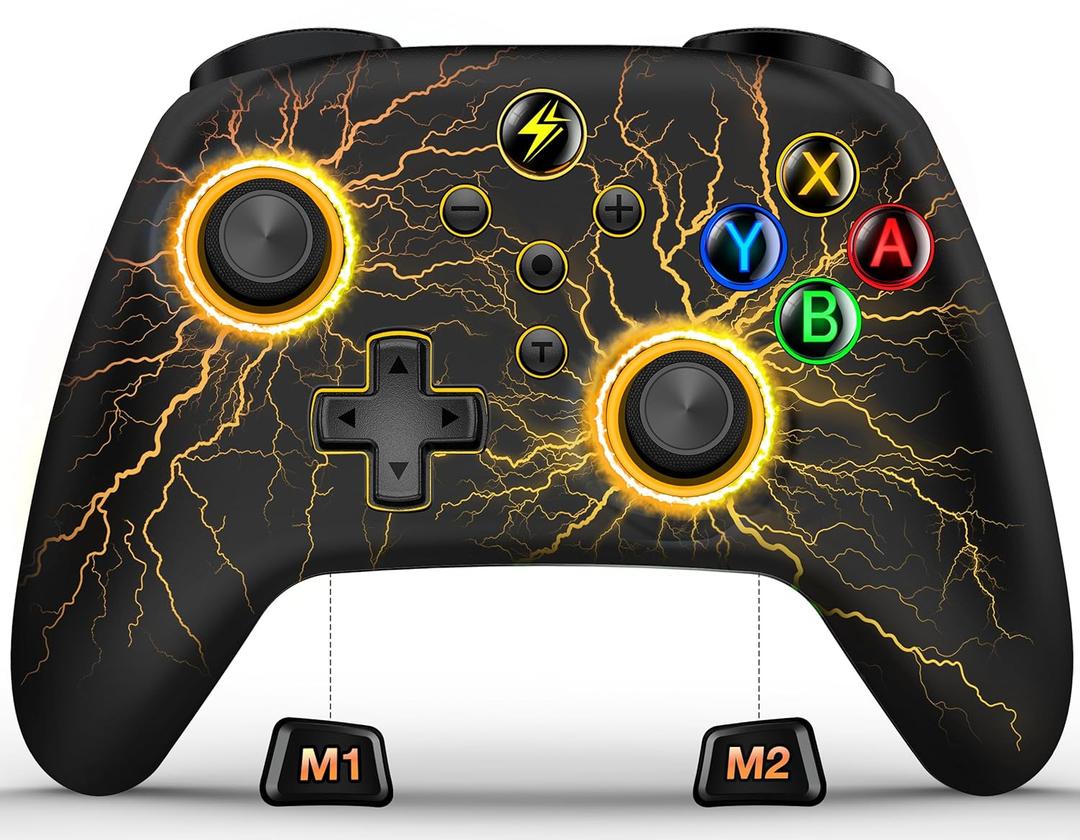Wireless Switch 2 Pro Controller for Nintendo Switch Controller, Cool LED Wired PC Joysticks-Wireless iOS Gamepad/Android Remote/Programmable Nintendo Switch Accessories Interactive Gaming Figures (Colorful-Light Up) Wireless Switch 2 Pro Controller for Nintendo Switch Controller, Cool LED Wired PC Joysticks-Wireless iOS Gamepad/Android Remote/Programmable Nintendo Switch Accessories Interactive Gaming Figures (Colorful-Light Up)
