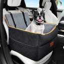 Small Dog Car Seat, Memory Foam Dog Booster Car Seats with Thick Cushion for Medium Dogs Under 35lbs, Detachable Washable Dog Bed, Pet Carseat with Storage Pockets (Black/Z, one Size)