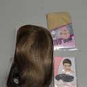 RENERSHOW Brown Highlight Short Pixie Bob Wig with Bangs Layered Brown Mix Blonde Wigs for Women Chin Length Straight Synthetic Wig Natural Looking Daily Party Wig